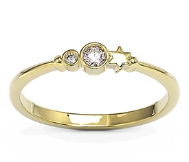 Pierścionek z żółtego złota z cyrkoniami Swarovski Lawenda BP-6709Z-C/LAV
