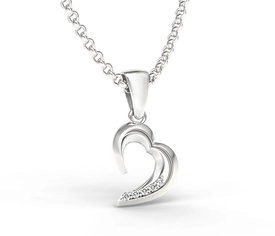 Wisiorek w kształcie serca z białego złota z diamentami APW-26B