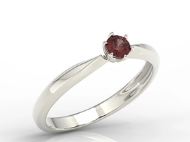 Pierścionek zaręczynowy z białego złota z granatem, model AP-3620B