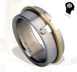 Pierścień z tytanu HADRYŚ "Sabotaż" 0,06 ct H/Si