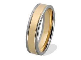 Obrączka z żółtego i białego złota palladowego ŁN-22ZB-m