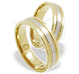 Obrączka z żółtego i białego złota palladowego ŁS-02ZB-light-k