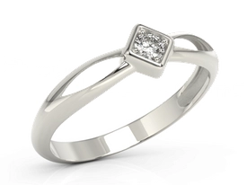 Pierścionek z białego złota z brylantem BP-6412B