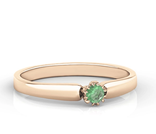 Pierścionek zaręczynowy z różowego złota ze szmaragdem BP-2110P