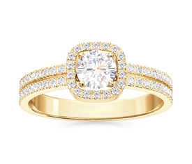 Pierścionek z żółtego złota z cyrkoniami BP-52Z-C