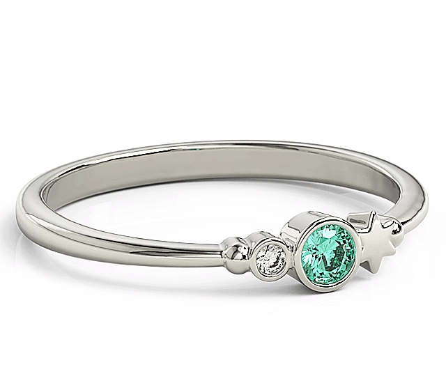 Pierścionek z białego złota z cyrkoniami Swarovski Mieta BP-6711B-C/MINT