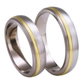 Obrączka z tytanu i żółtego złota SWTG-77/5-m
