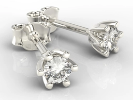 Kolczyki z białego złota z diamentami LPK-8020B