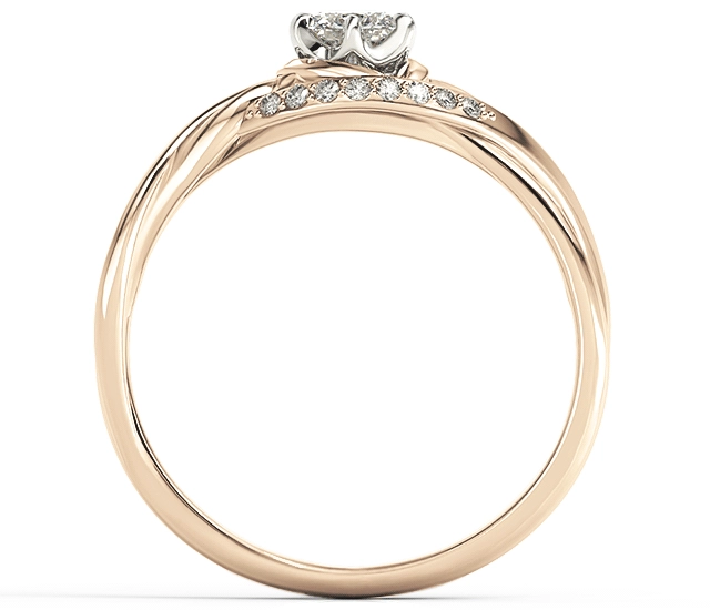 Pierścionek z różowego złota z brylantami BP-7130P