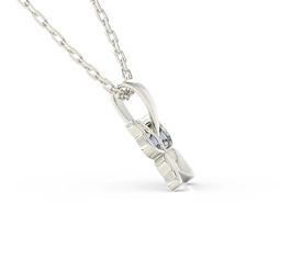 Wisiorek w kształcie motyla z białego złota z niebieskimi cyrkoniami BPW-88B-C