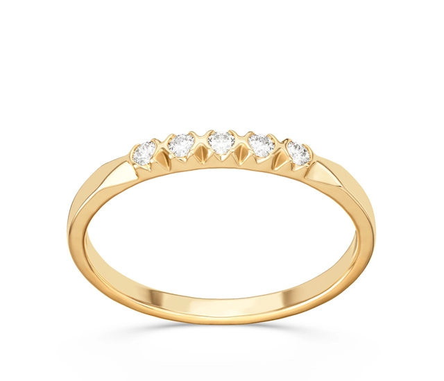 Pierścionek z żółtego złota z diamentami 0,10 ct wzór BP-3510Z K5-1,7