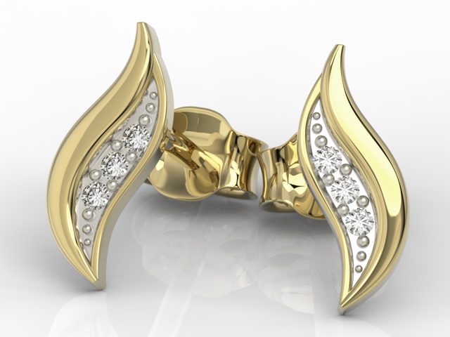 Kolczyki z żółtego złota z diamentami APK-85Z-R