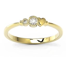 Pierścionek z żółtego złota z cyrkoniami Swarovski BP-6809Z-C