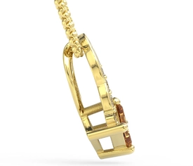 Wisiorek z żółtego złota z miodowym topazem Swarovski i brylantami BPW-86Z