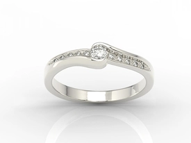 Pierścionek z białego złota z brylantami 0,13ct model BP-3413B