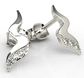 Kolczyki z białego złota z brylantami LPK-20B