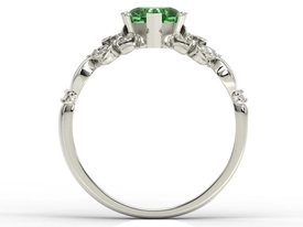 Pierścionek z białego złota z topazem Swarovski Rainforest i diamentami AP-52B