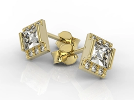 Kolczyki z żółtego złota z cyrkoniami LP-46Z
