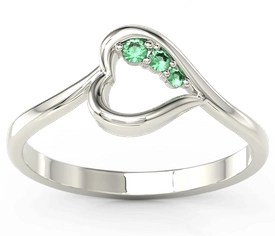 Pierścionek z białego złota ze szmaragdami BP-82B