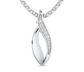 Wisiorek z białego złota z diamentami BPW-17