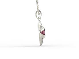 Wisiorek z białego złota z rubinem i diamentami 0,06 ct model APWm-80B