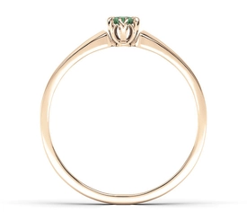 Pierścionek zaręczynowy z różowego złota ze szmaragdem BP-2110P
