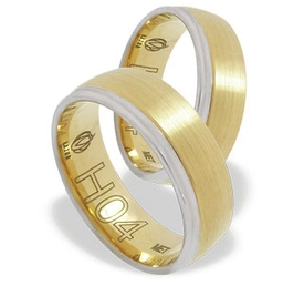 Obrączka z żółtego i białego złota ŁH-04ZB-EXTRA light-m