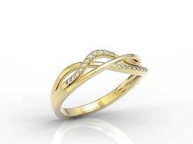 Pierścionek z żółtego złota z diamentami LP-73Z