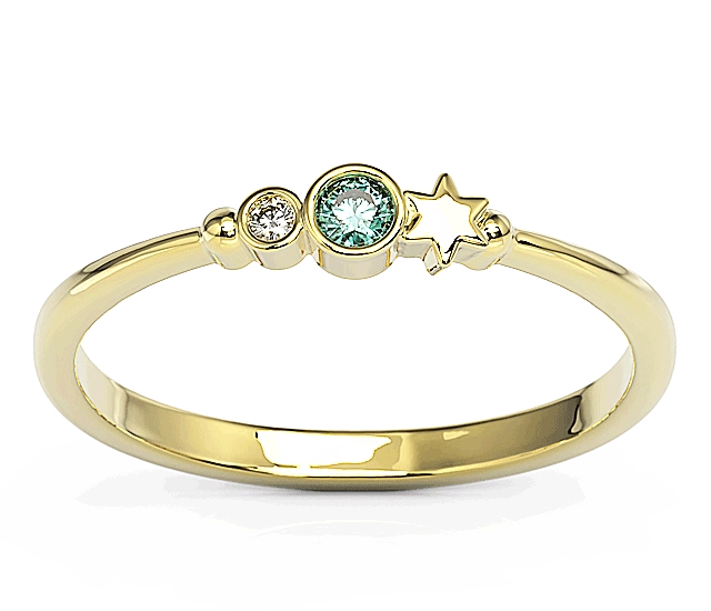 Pierścionek z żółtego złota z cyrkoniami Swarovski Mięta BP-6707Z-C/MINT
