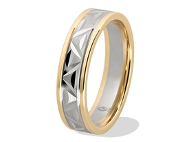 Obrączka z białego palladowego i żółtego złota ŁN-32ZB-EXTRA light-m