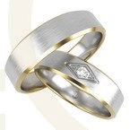 Para obrączek złotych, damska z cyrkoniami, męska bez kamieni ŁS-07ZBZ-C-ZESTAW