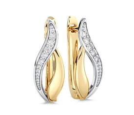 Kolczyki z żółtego i białego złota z diamentami BPK-17ZB