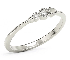 Pierścionek z białego złota z cyrkoniami Swarovski BP-6707B-C