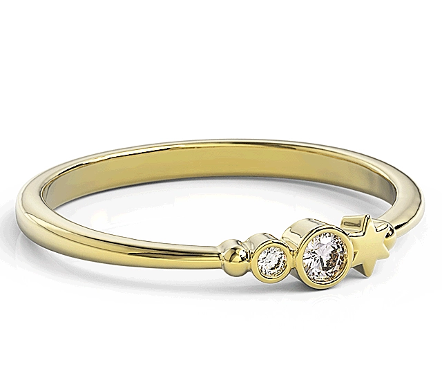 Pierścionek z żółtego złota z cyrkoniami Swarovski Lawenda BP-6707Z-C/LAV