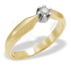 Pierścionek zaręczynowy z żółtego i białego złota z brylantem AP-1208ZB