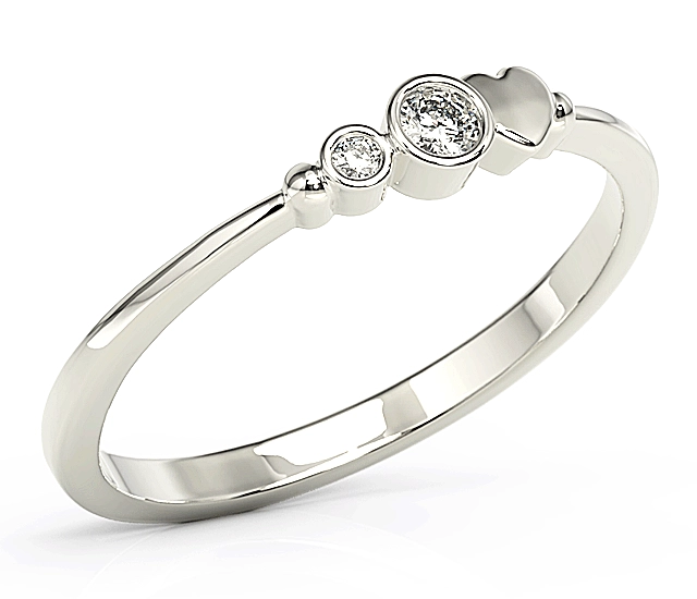 Pierścionek z białego złota z cyrkoniami Swarovski BP-6807B-C
