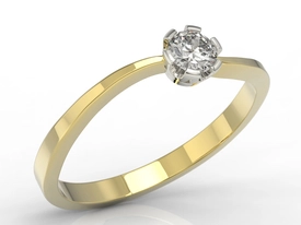 Pierścionek zaręczynowy z żółtego i białego złota z brylantem LP-8718ZB