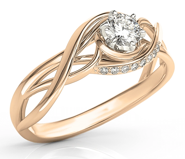 Pierścionek z różowego złota z brylantami BP-7130P