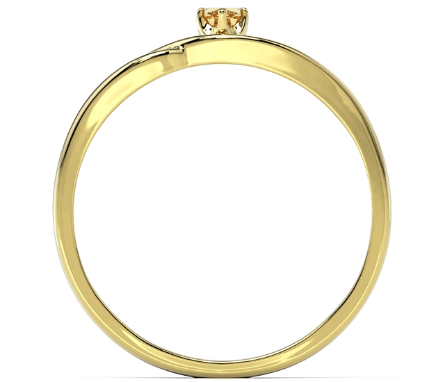 Pierścionek z różowego złota z topazem Swarovski Honey i brylantami BP-81P