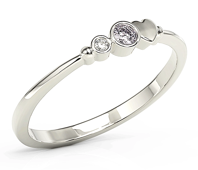 Pierścionek z białego złota z cyrkoniami lavendową i białą Swarovski BP-6807B-C