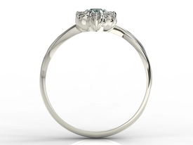 Pierścionek z białego złota ze topaz Swarovski Ice Blue i brylantami AP-68B