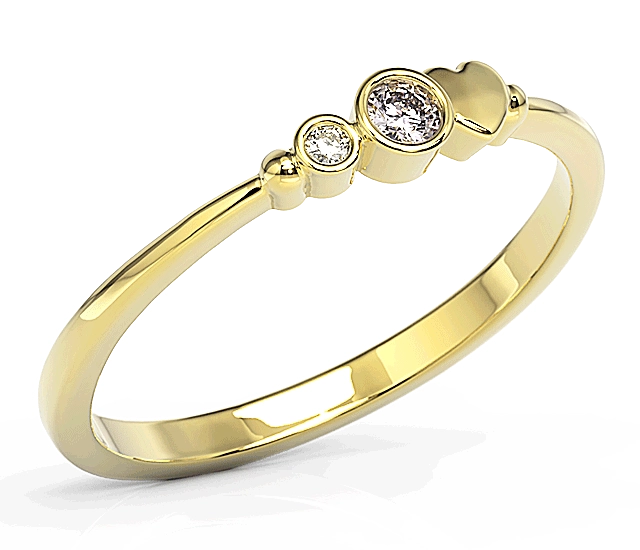 Pierścionek z żółtego złota z cyrkoniami lavendową i białą Swarovski BP-6807B-C