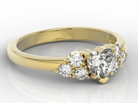 Pierścionek z żółtego złota z białym topazem Swarovski i cyrkoniami BP-54Z-C