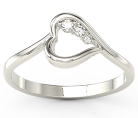 Pierścionek z białego złota z brylantami BP-82B