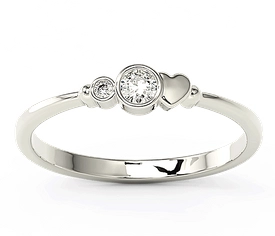 Pierścionek z białego złota z cyrkoniami Swarovski BP-6811B-C