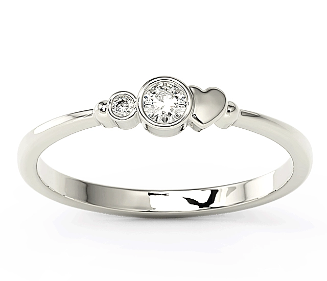 Pierścionek z białego złota z cyrkoniami Swarovski BP-6811B-C