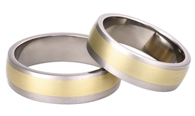 Obrączka z tytanu i żółtego złota SWTG-69/7-m