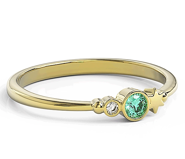 Pierścionek z żółtego złota z cyrkoniami Swarovski Mieta BP-6711Z-C/MINT