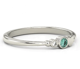 Pierścionek z białego złota z cyrkoniami Swarovski mietową i białą BP-6807B-C