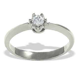 Pierścionek zaręczynowy z białego złota z diamentem 0,12 ct wzór AP-1012B